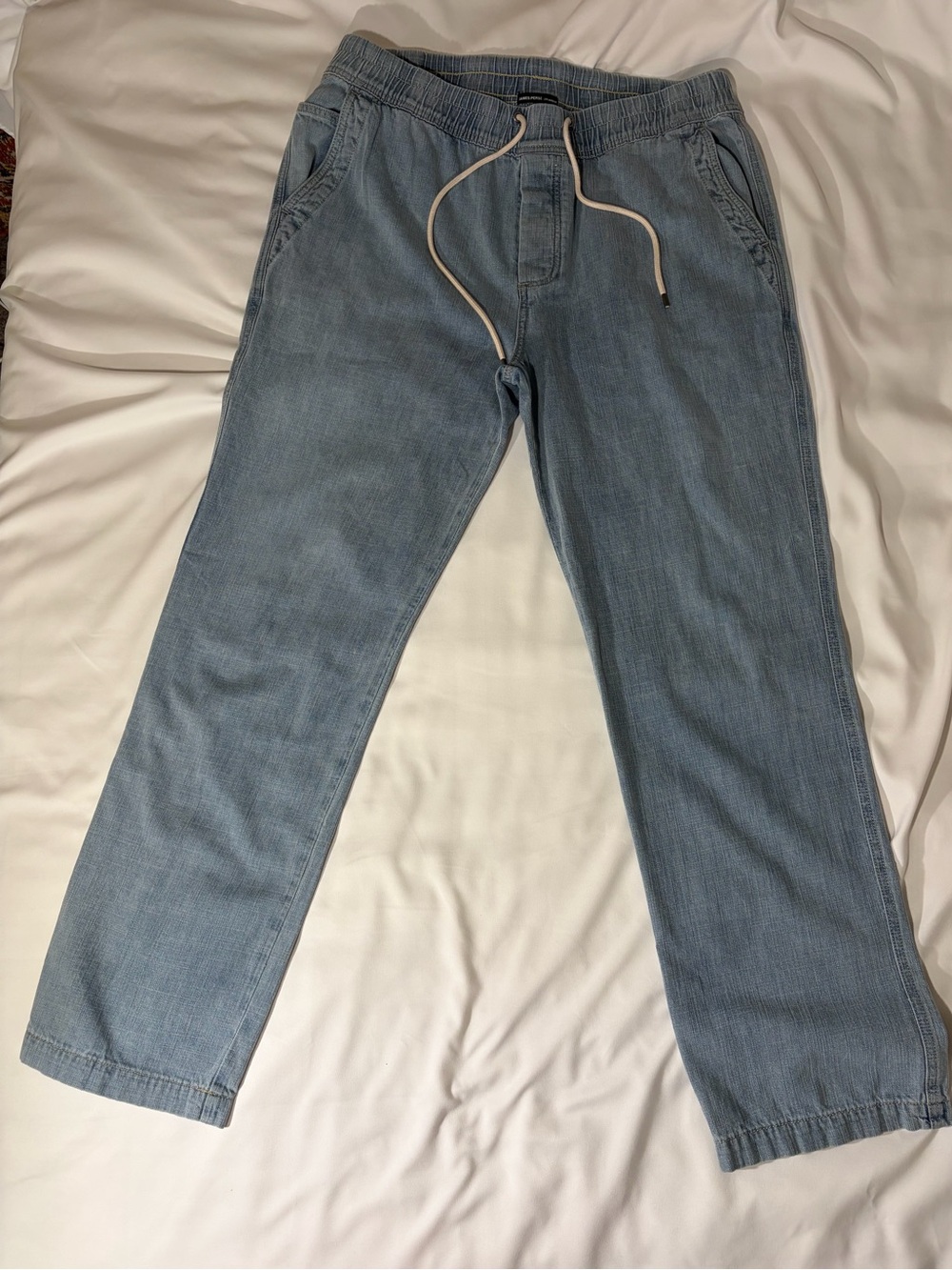 James Perse Light Washed Relaxed Drawstring Denim